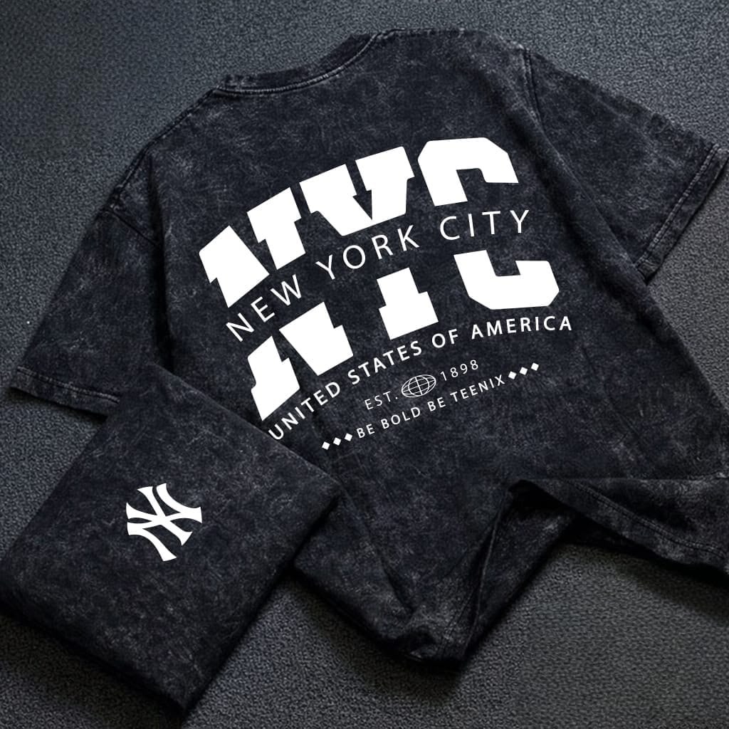 Acid Wash Oversized Drop Shoulder  02