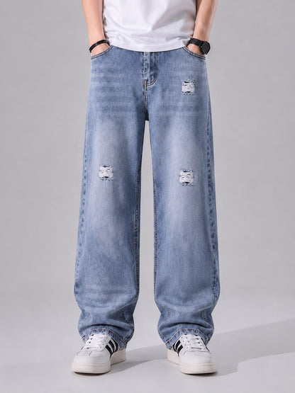 Ice Blue Baggy Denim