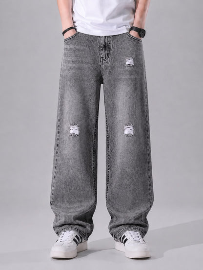 Ash Black Baggy Denim