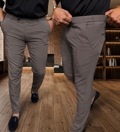 Steel Grey Color Formal Pants