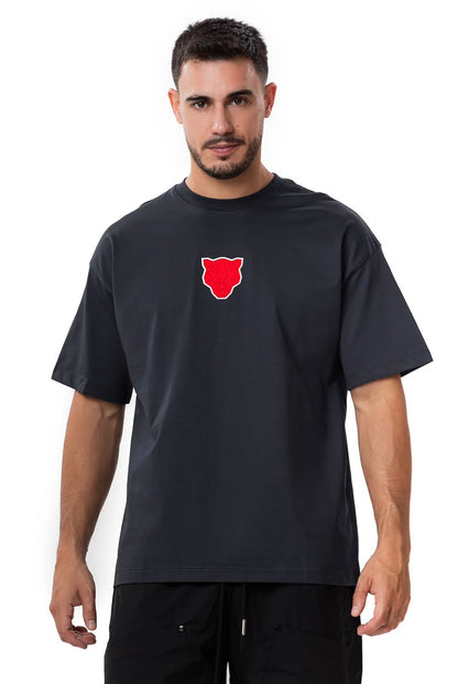 PANTHER DETAIL T-SHIRT - NAVY